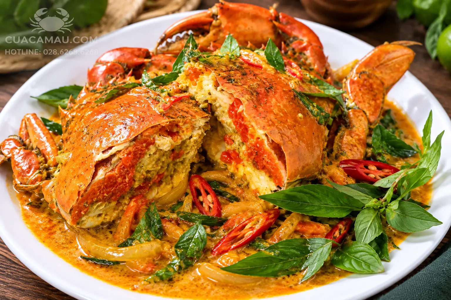 Cua Gạch Lớn Sốt C&agrave; Ri Th&aacute;i 